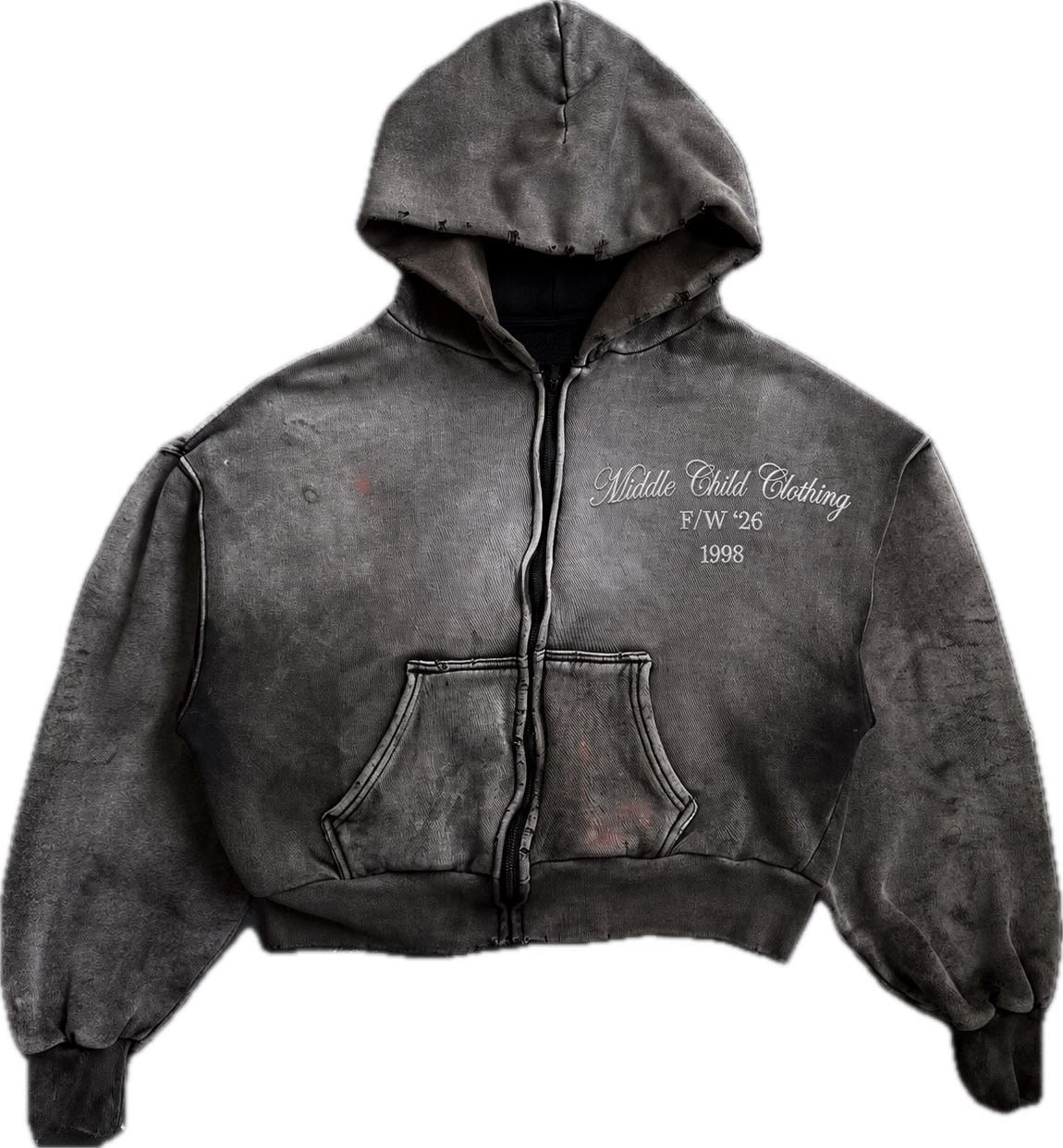 MCC Script Washed Zip Hoodie - front