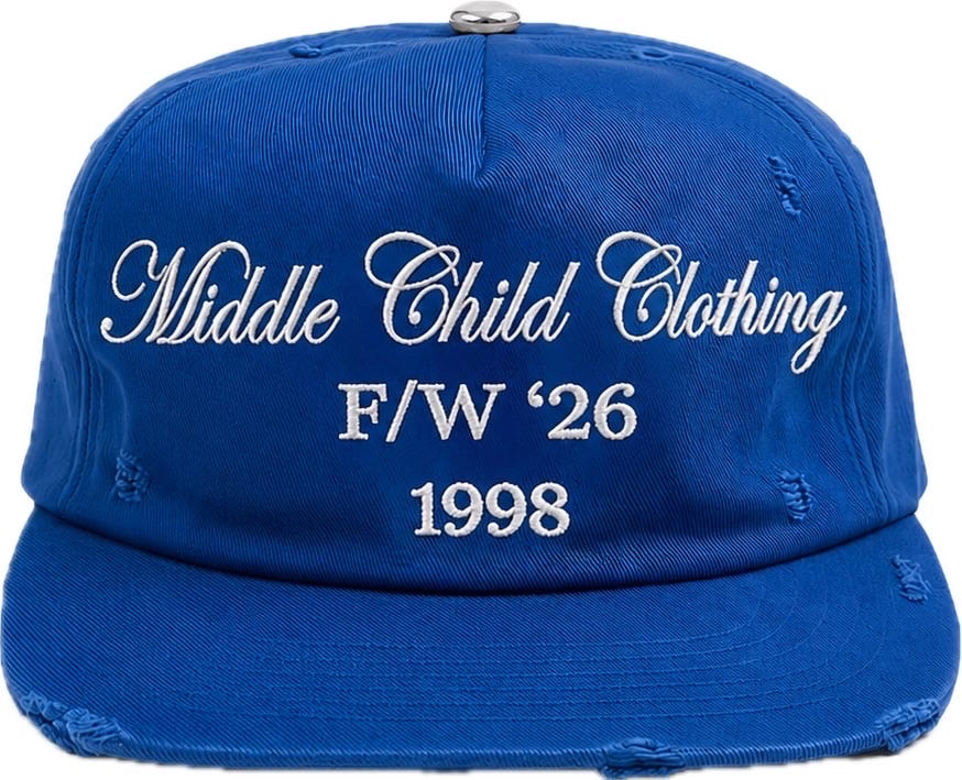 F/W '26 1998 Distressed Trucker Hat - blue