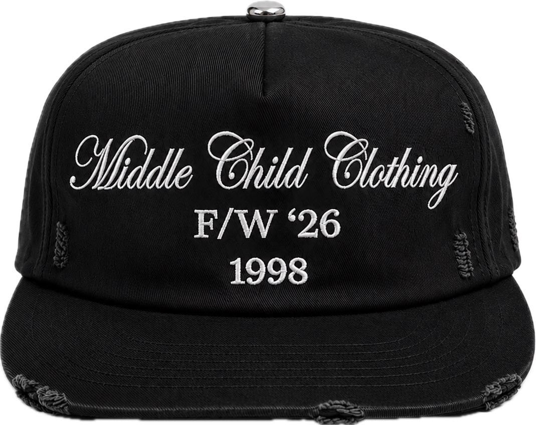 F/W '26 1998 Distressed Trucker Hat - black