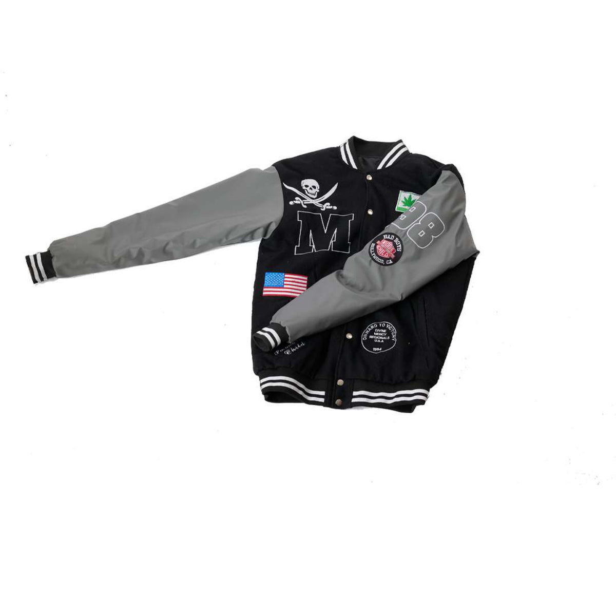 Middle Child Varsity Jacket- Black/Grey