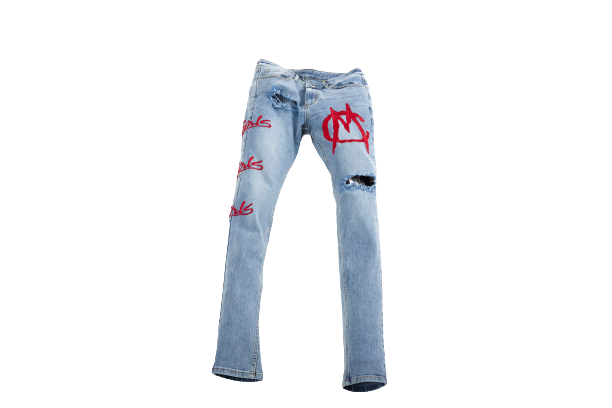 Middle Child "Girls Girls Girls" Embroidered Light Wash Jeans