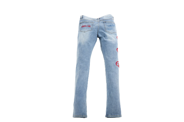 Middle Child "Girls Girls Girls" Embroidered Light Wash Jeans